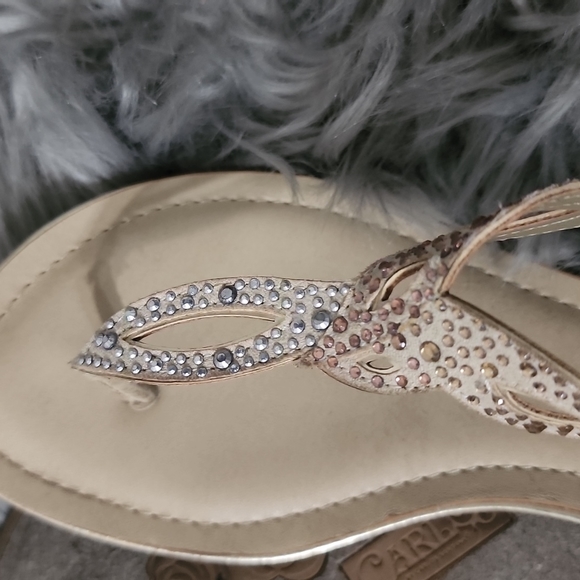 Gold and tan colored sandals - Picture 2 of 3